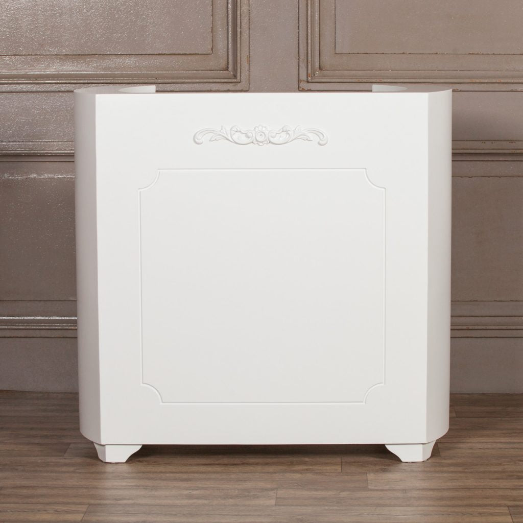 White Art Deco Style Dressing Table / Desk locking drawer & cable opening