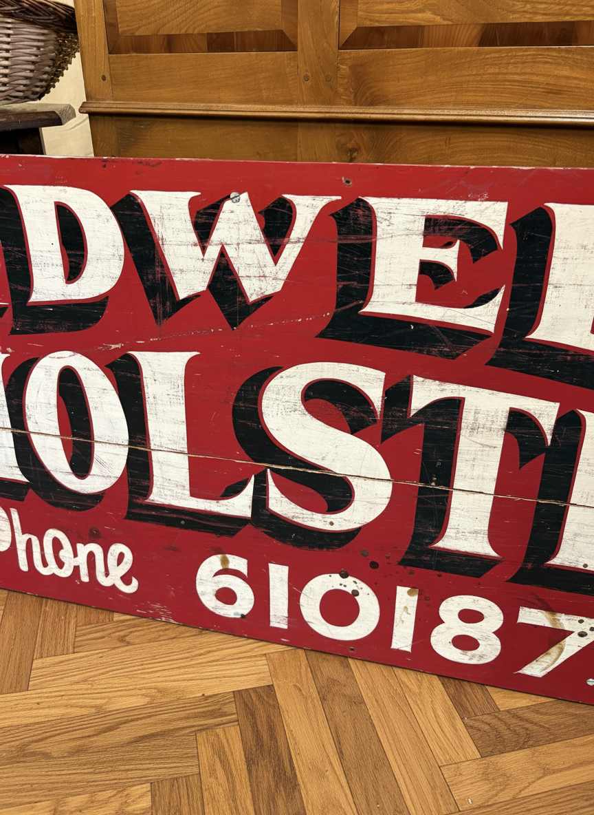 Reclaimed Vintage Wooden Shop Front Advertising Sign writers