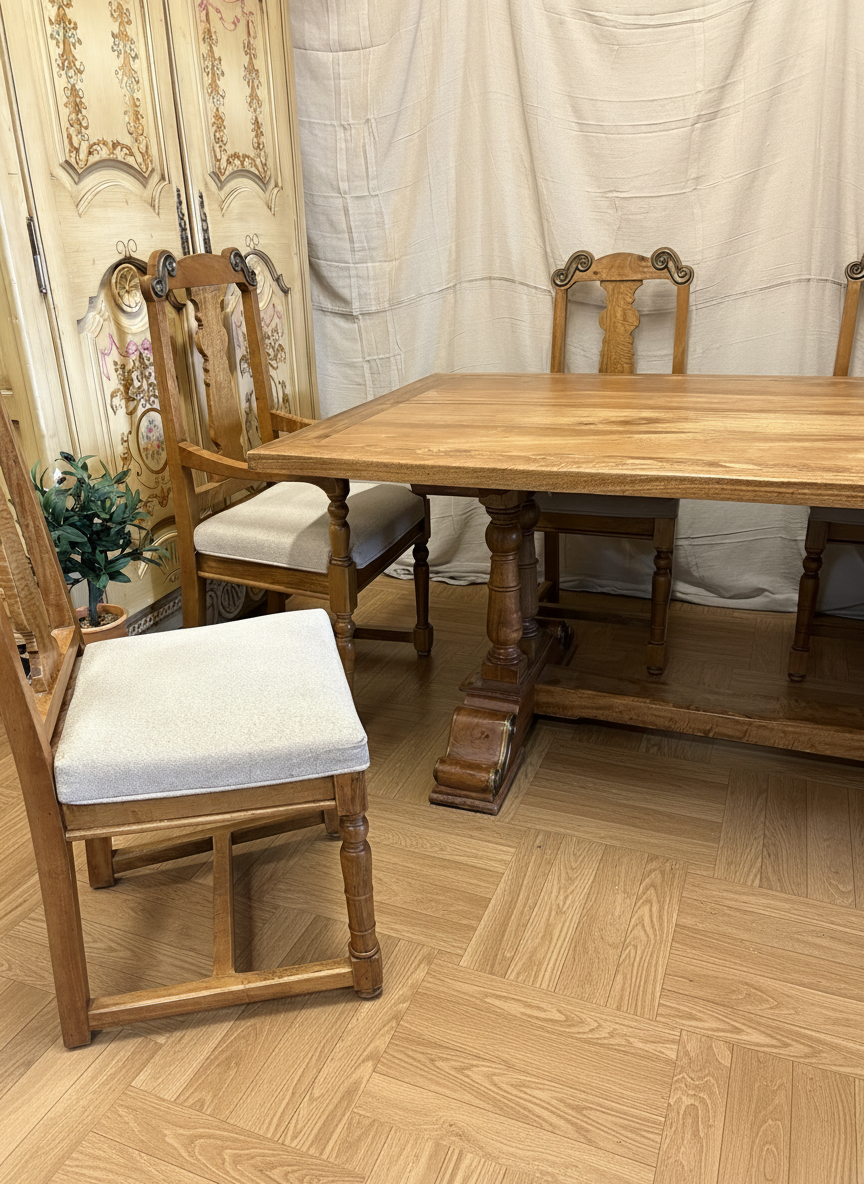 WAS £895 - Luxury Quality dining suite, comprising of a large dining table and 6 Chairs.