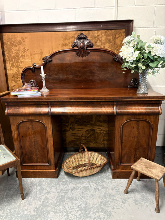 Carved Country House Victorian Mahogany sideboard Console table cupboard drawers