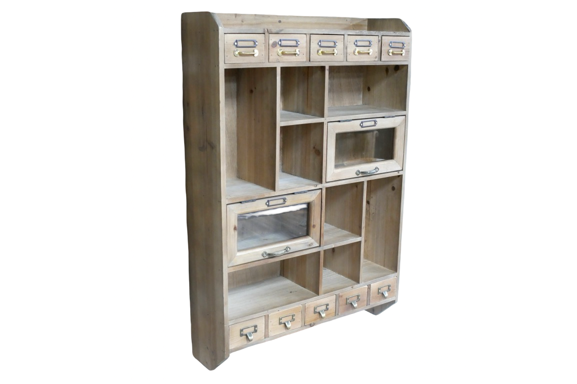 Rustic Country Farmhouse Style Wall Storage Pigeonhole Unit