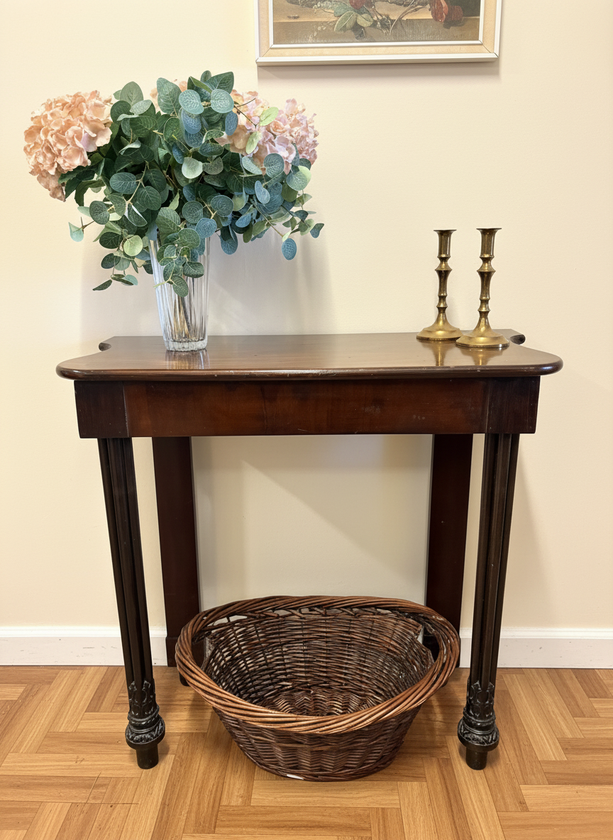 19th Century Mahogany Hall / Side Table Country House piece with Carved feet