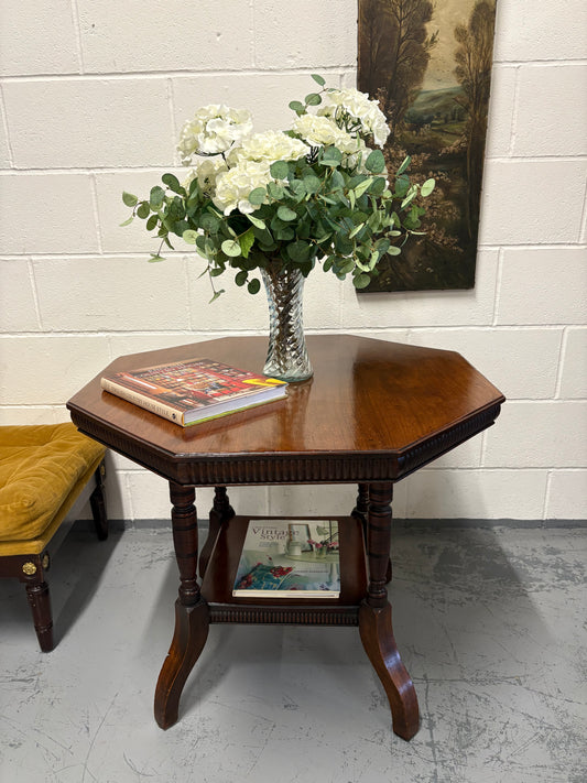 Antique Mahogany Octagonal Centre Table with Undershelf