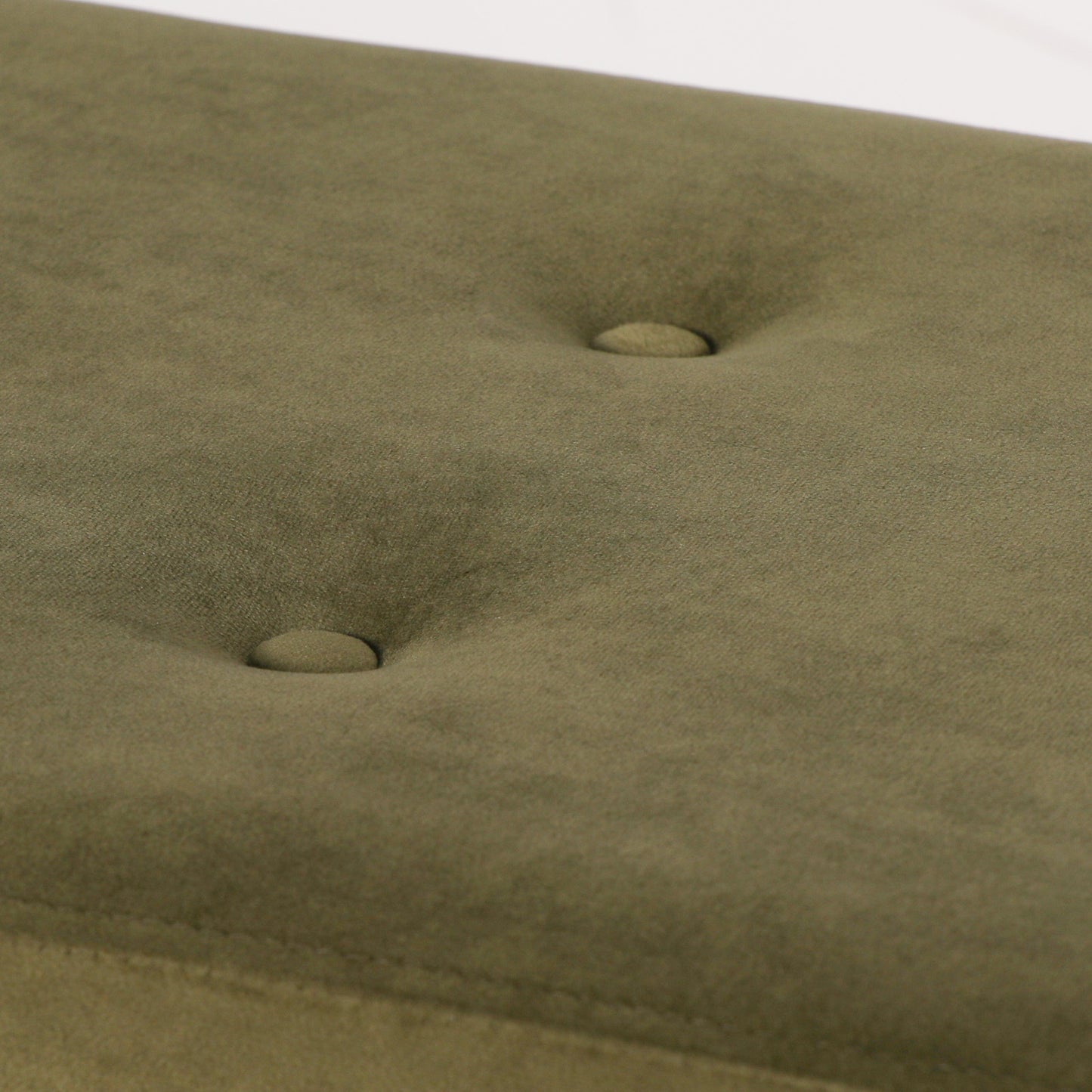Olive Green Retro Mid Century Style Buttoned Stool Bench Seat