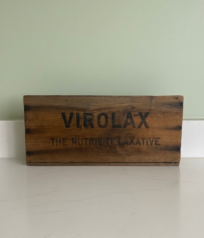 Very rare 1920’s VIROLax antique wooden advertising storage delivery crate