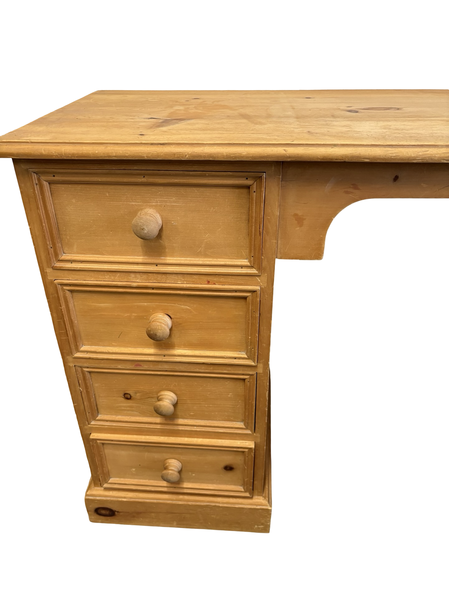 Quality Vintage pine desk dressing table with 8 Drawers Country Farmhouse style