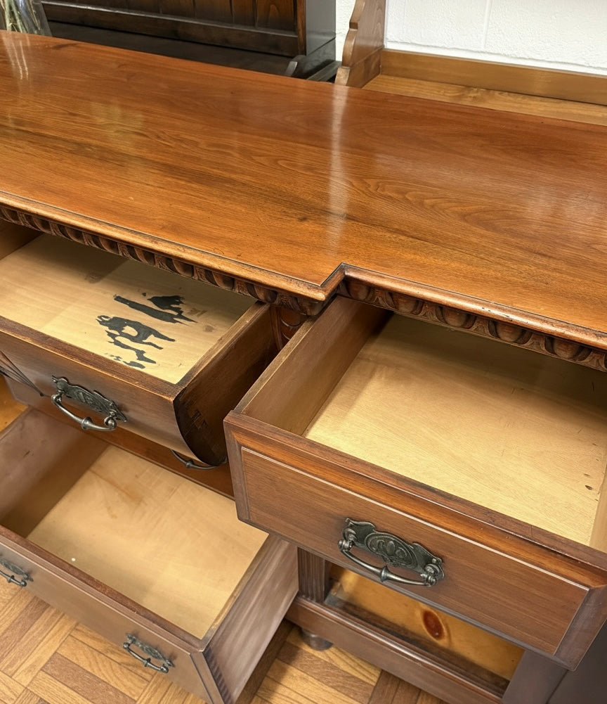 Edwardian Antique Mahogany Sideboard carved decorative design