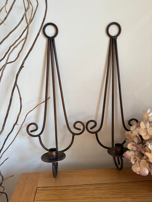 Preloved Metal Wall Sconce’s Decorative design candle holders