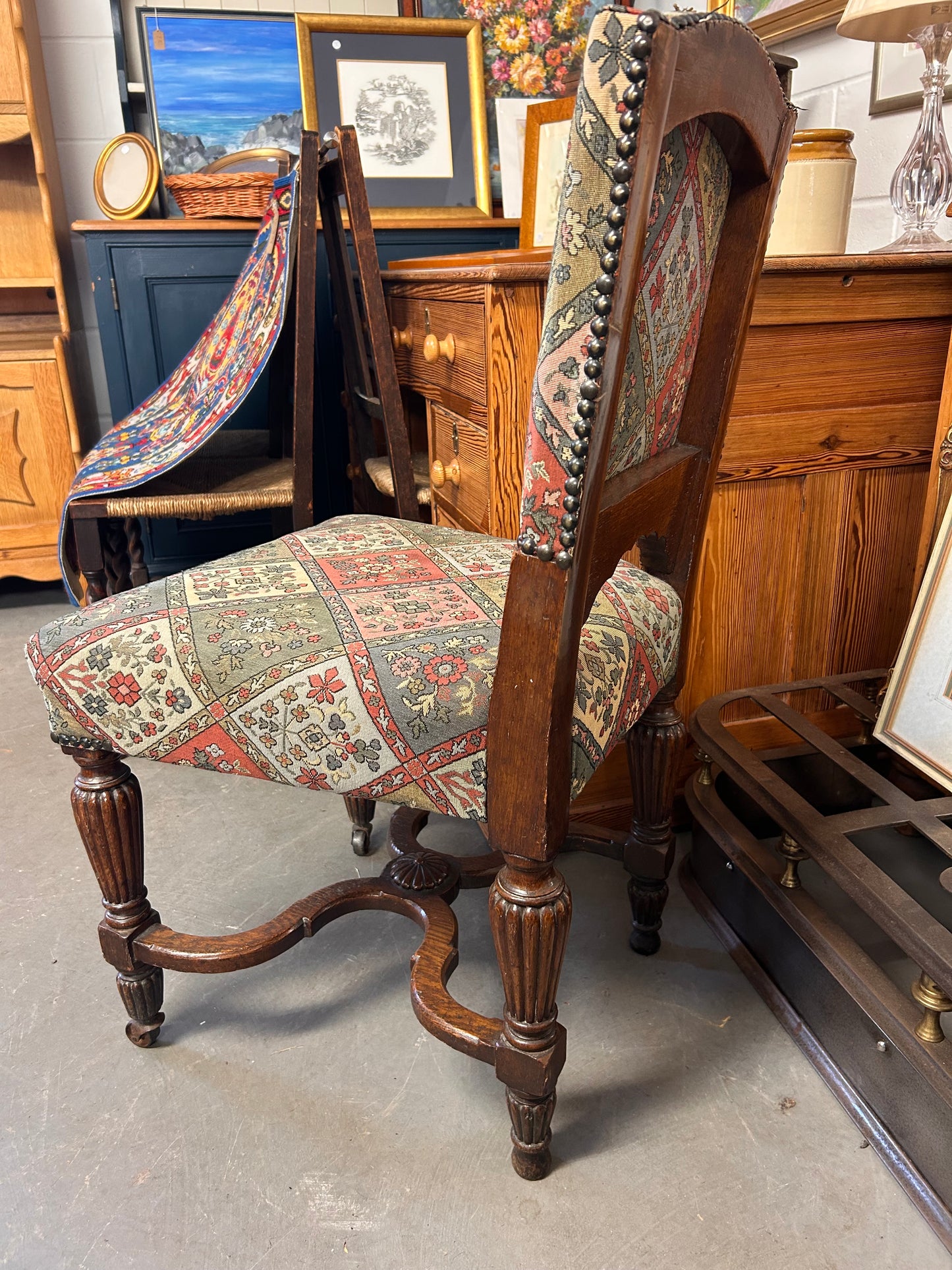 Antique Scottish low side accent chair.