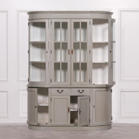 Large Grey Dresser Display Cabinet Modern Country Farmhouse