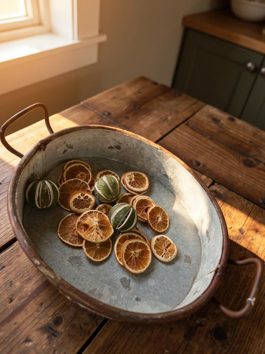 Small X1 Oxidised metal rustic serving display tray