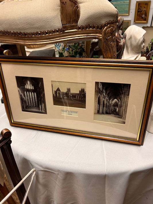 A trio of pictures of York Minster from 1886 Framed Glazed