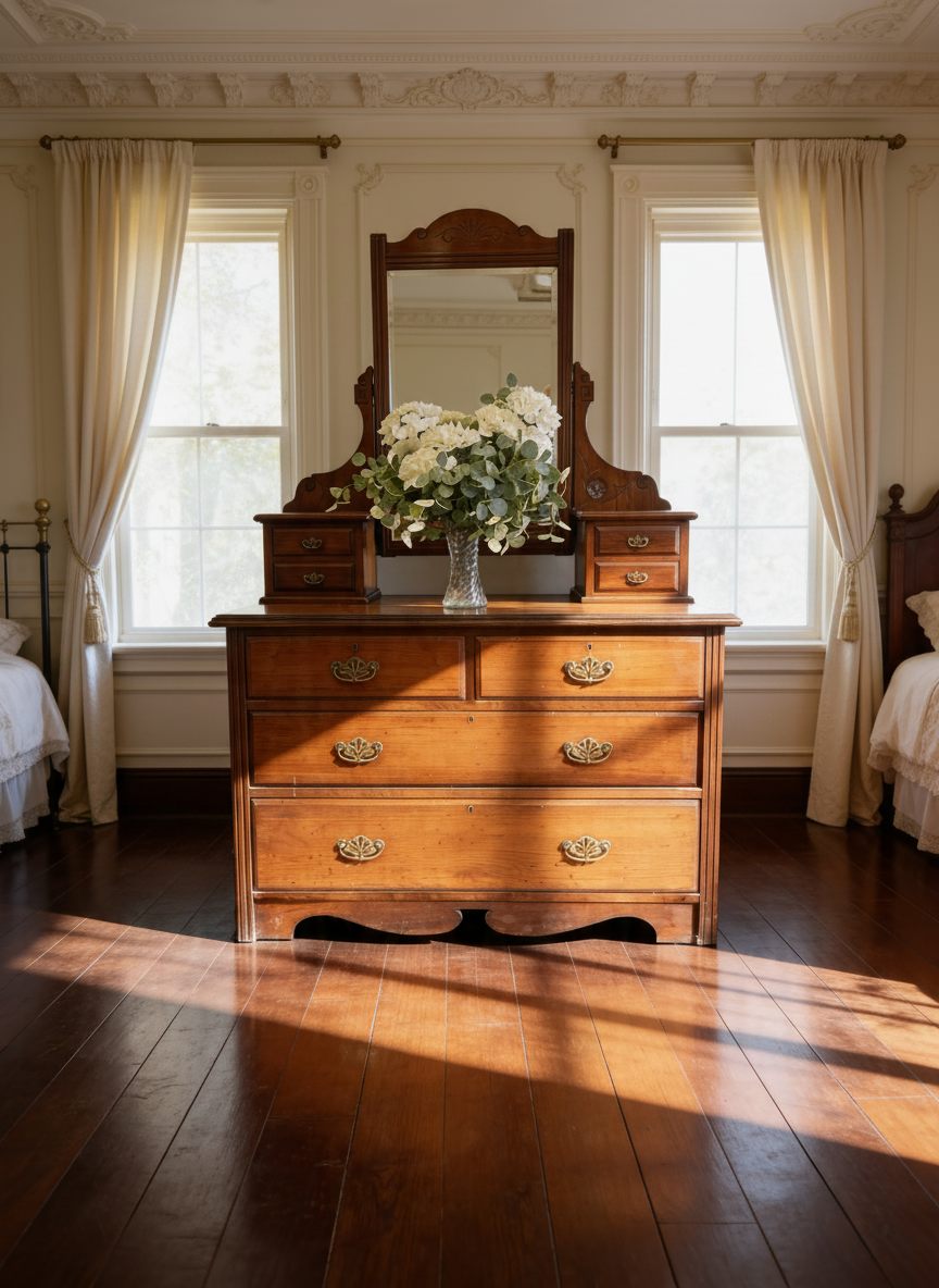 Edwardian Antique Dressing Chest / Drawers Country House
