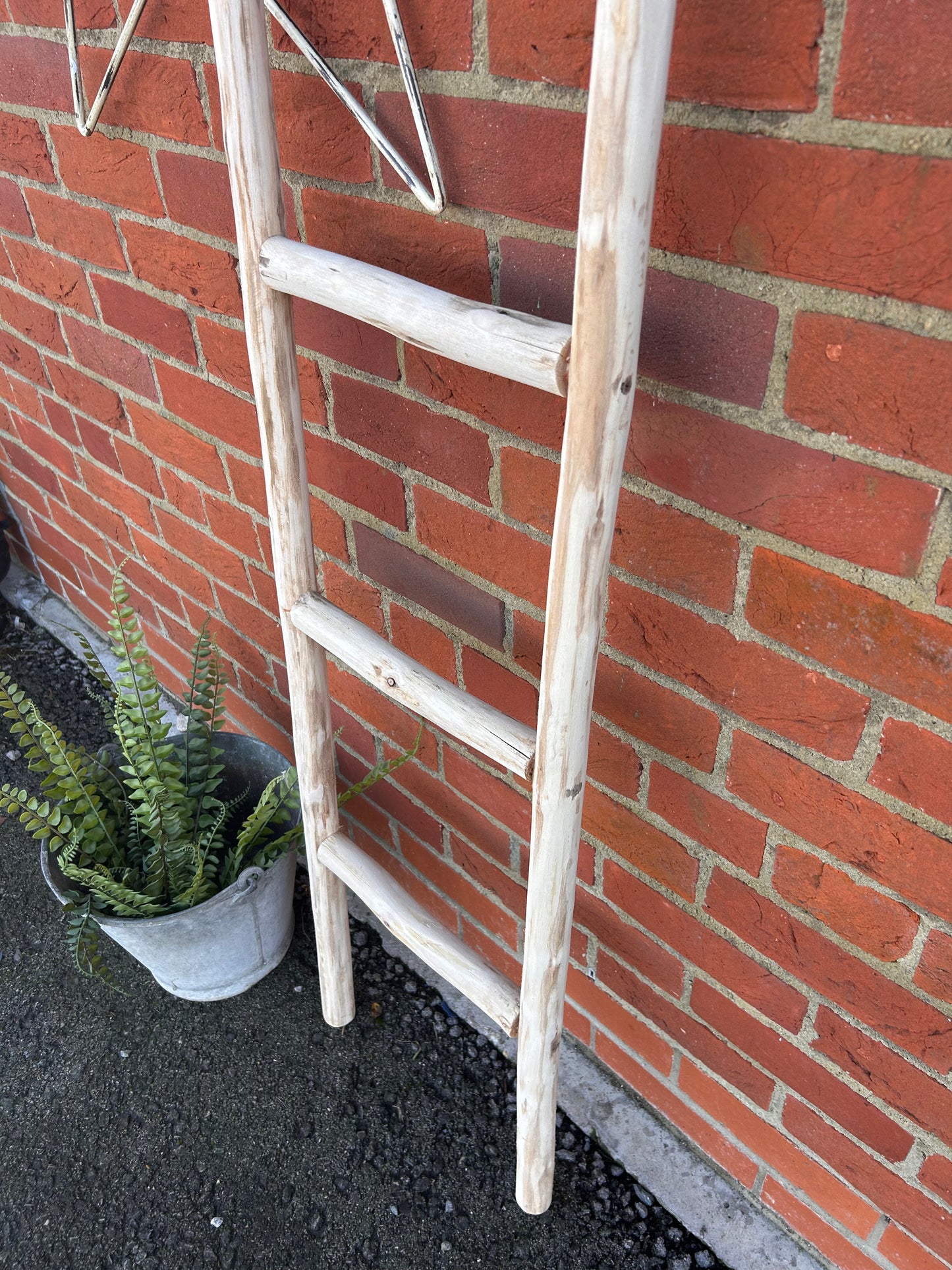 Rustic Wooden Display ladder towels bathroom garden decor