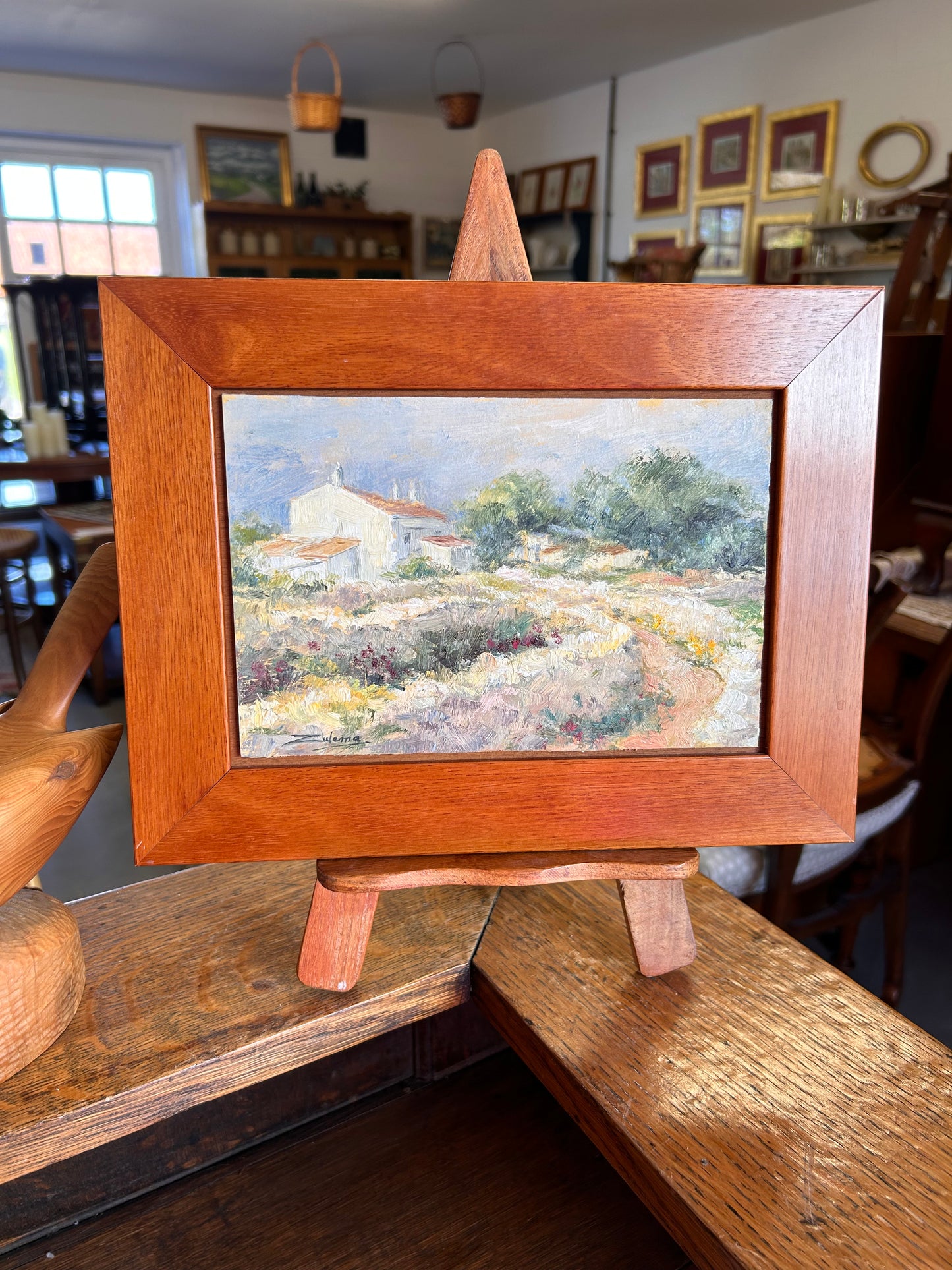 Beautiful Vintage Signed Framed Oil on Board Landscape Scene