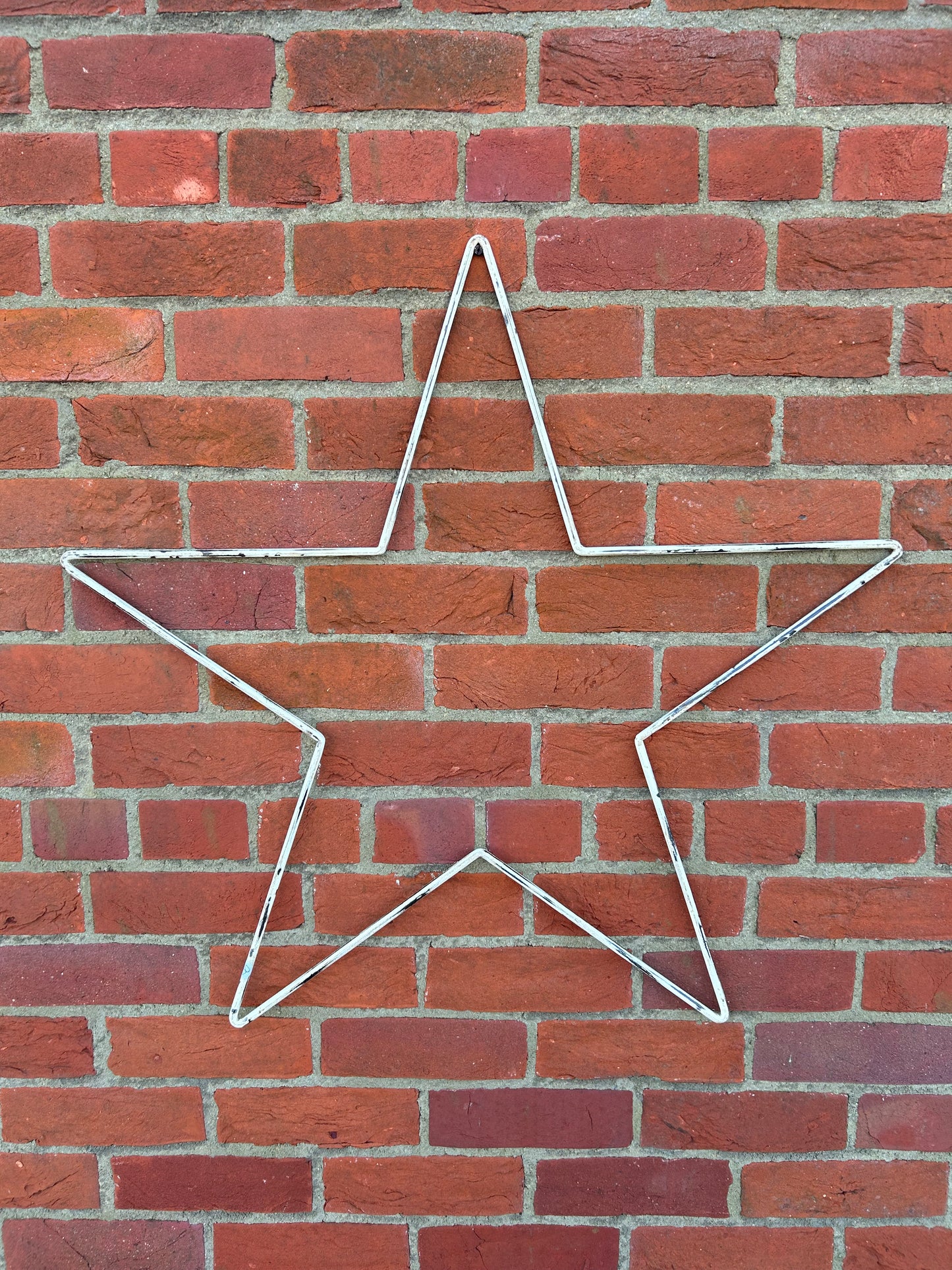 Big Rustic Cream Metal Star Wall Garden Christmas