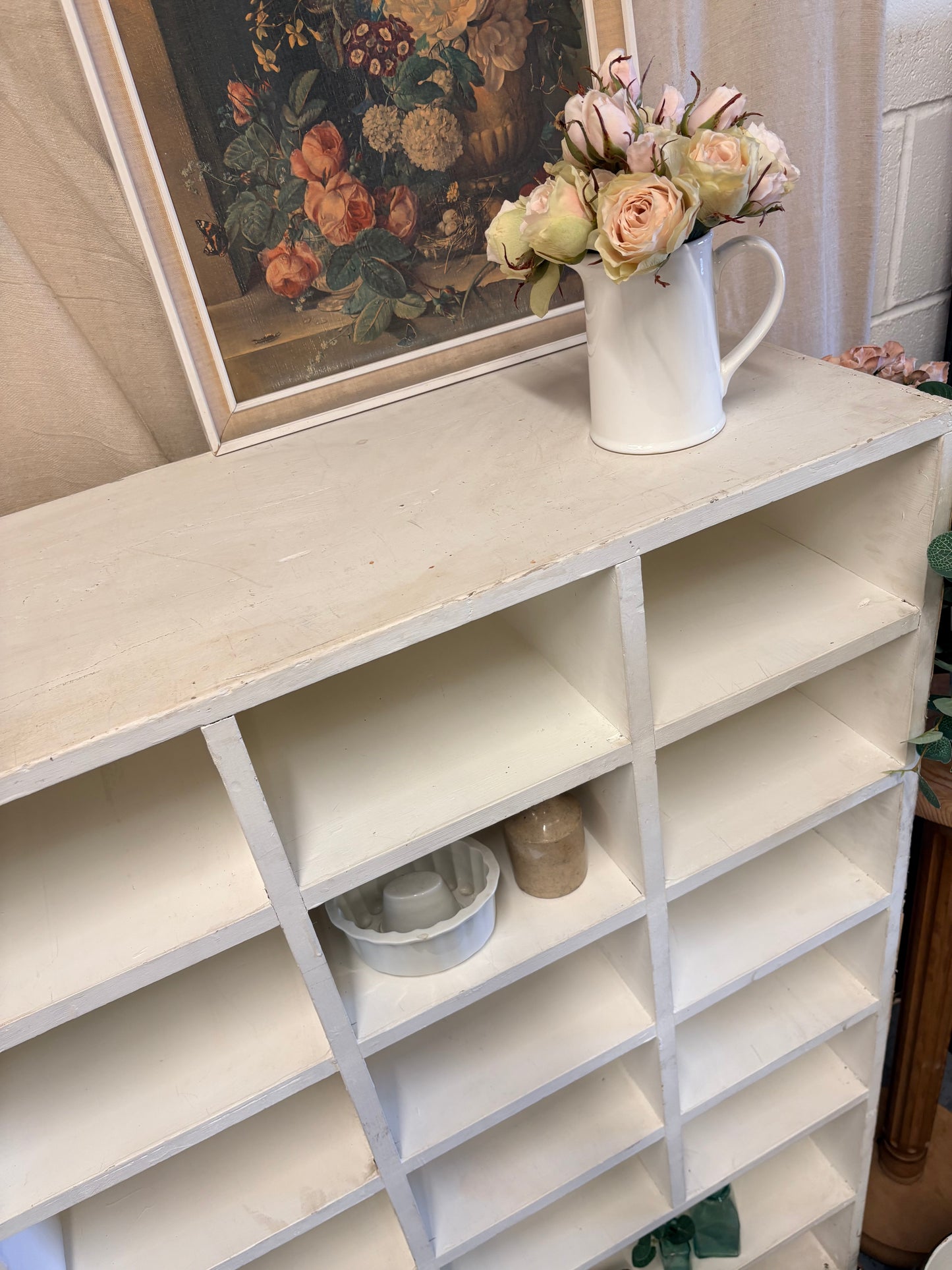 Reclaimed Craft Shop Unit Wood Pigeon Hole Shelving Sorting Storage sections
