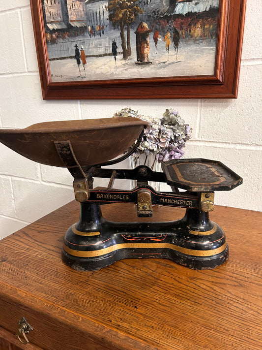Rare Vintage Grocers Scales by Baxendales of Manchester no weights Good Condition