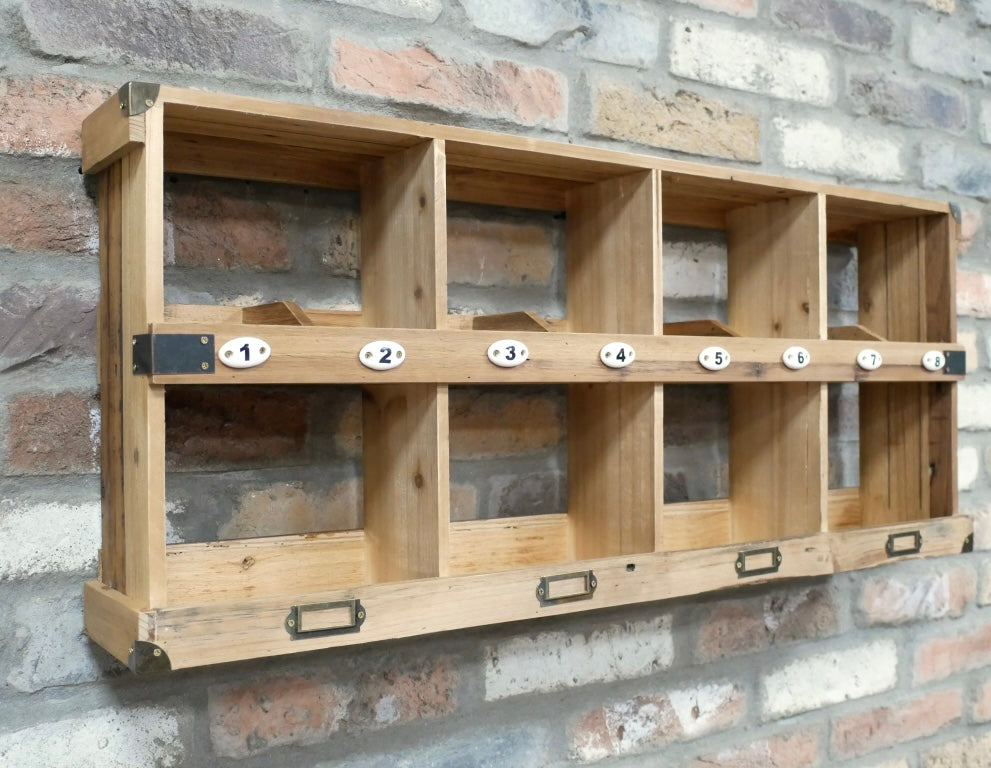 Wood Cubby Pigeon hole wall unit Modern Farmhouse style storage