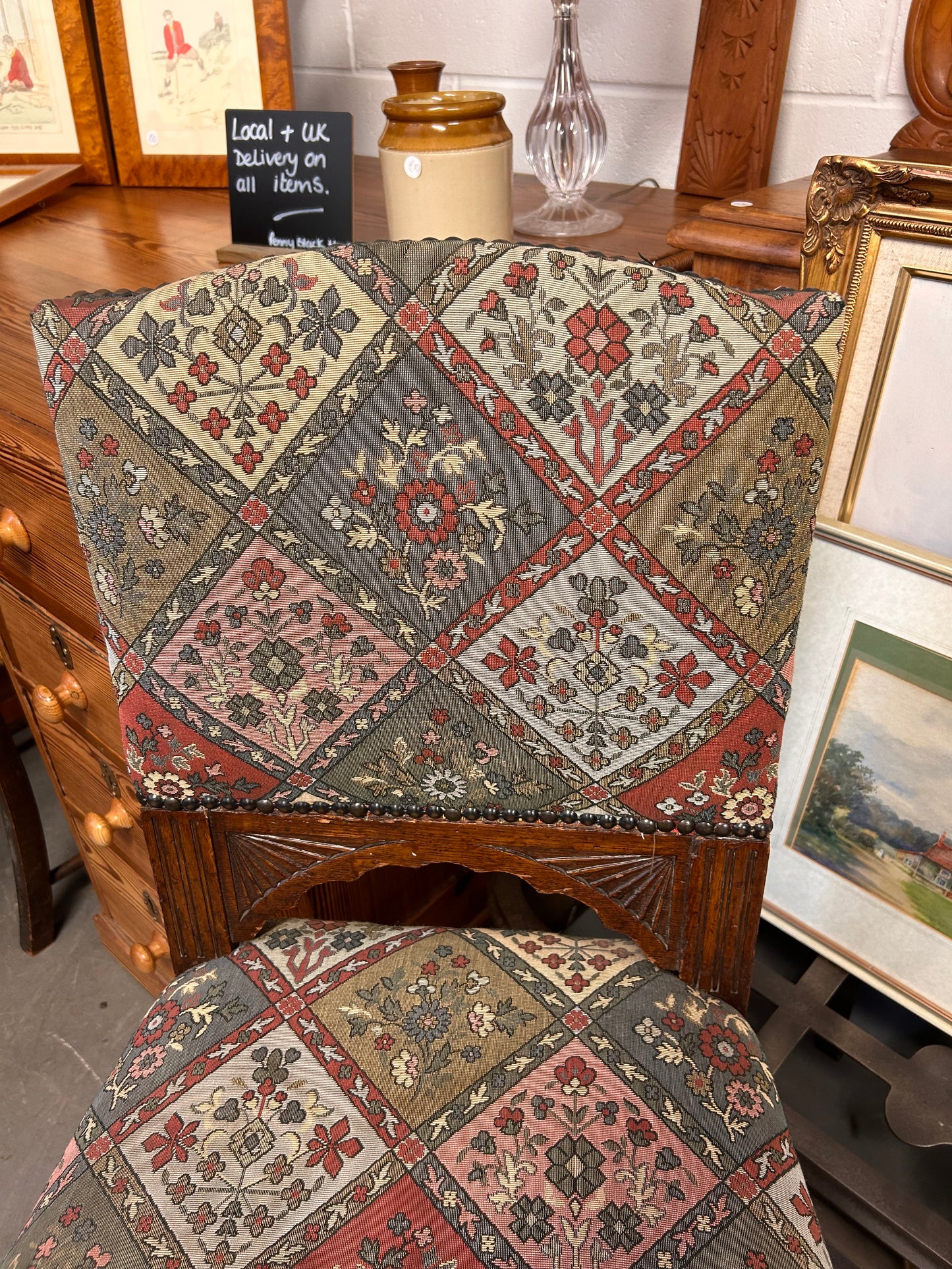 Antique Scottish low side accent chair.