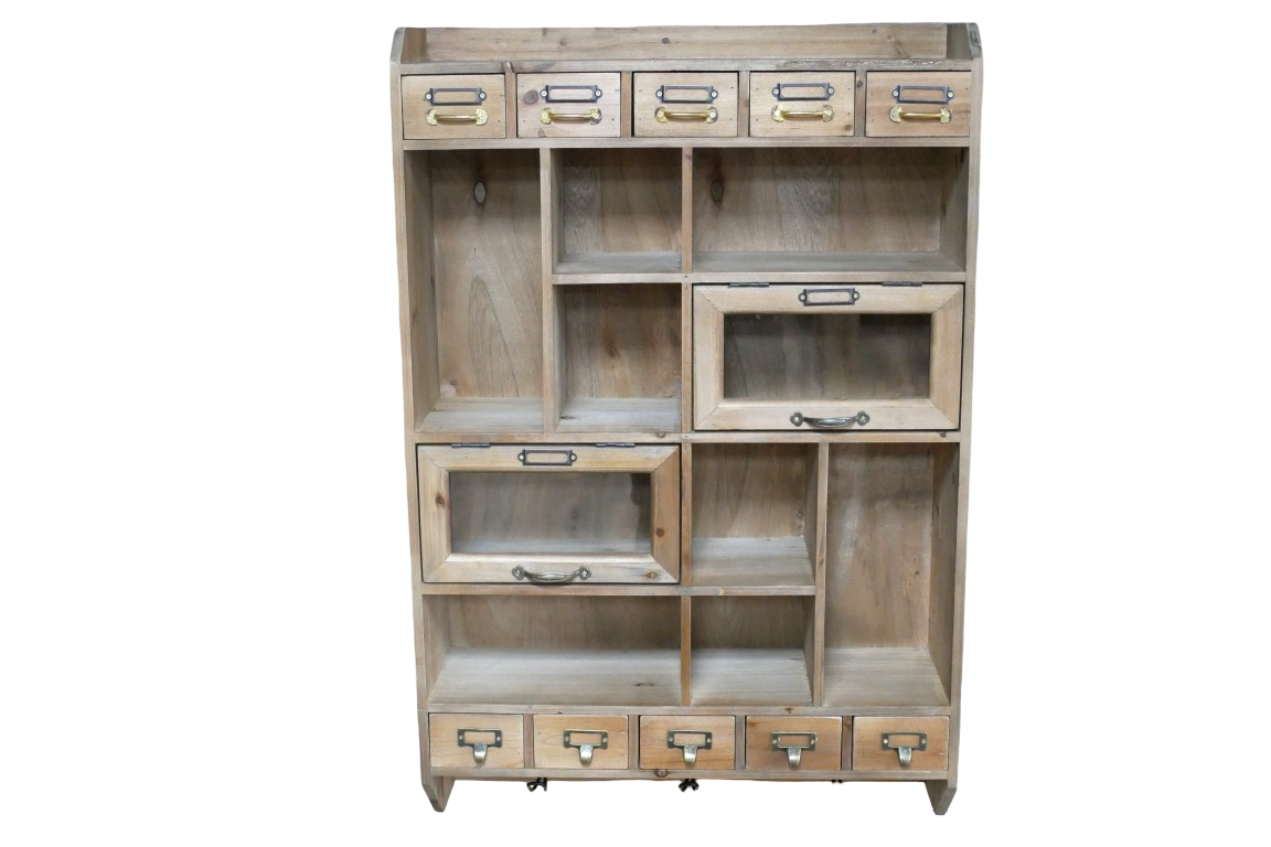 Rustic Country Farmhouse Style Wall Storage Pigeonhole Unit