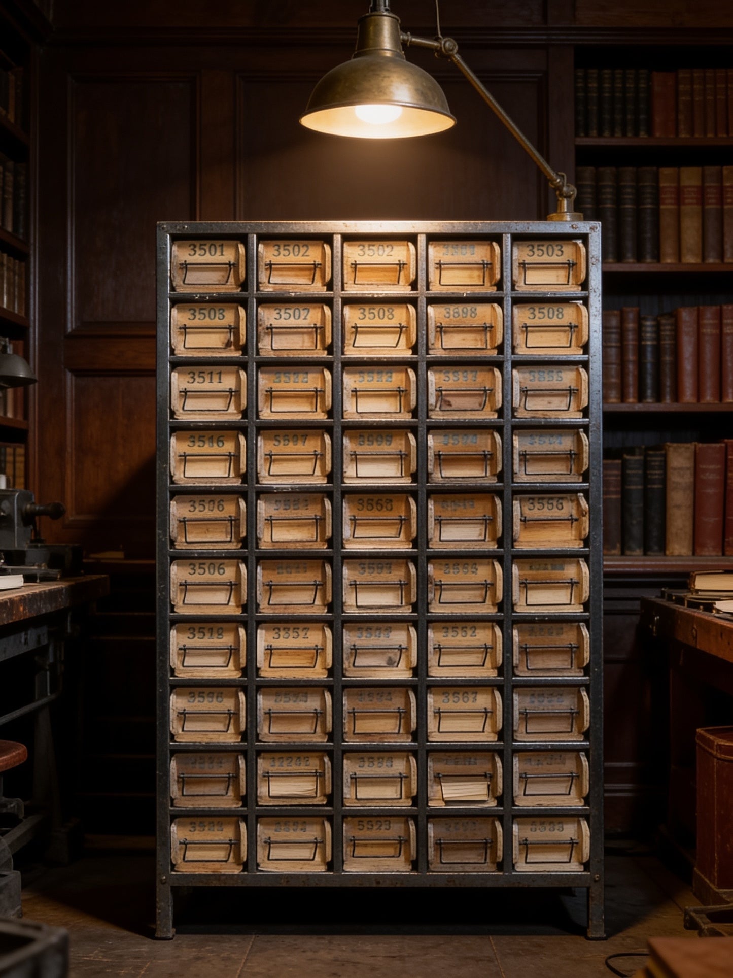 Industrial multi drawer wood and metal storage drawers unit office crafts