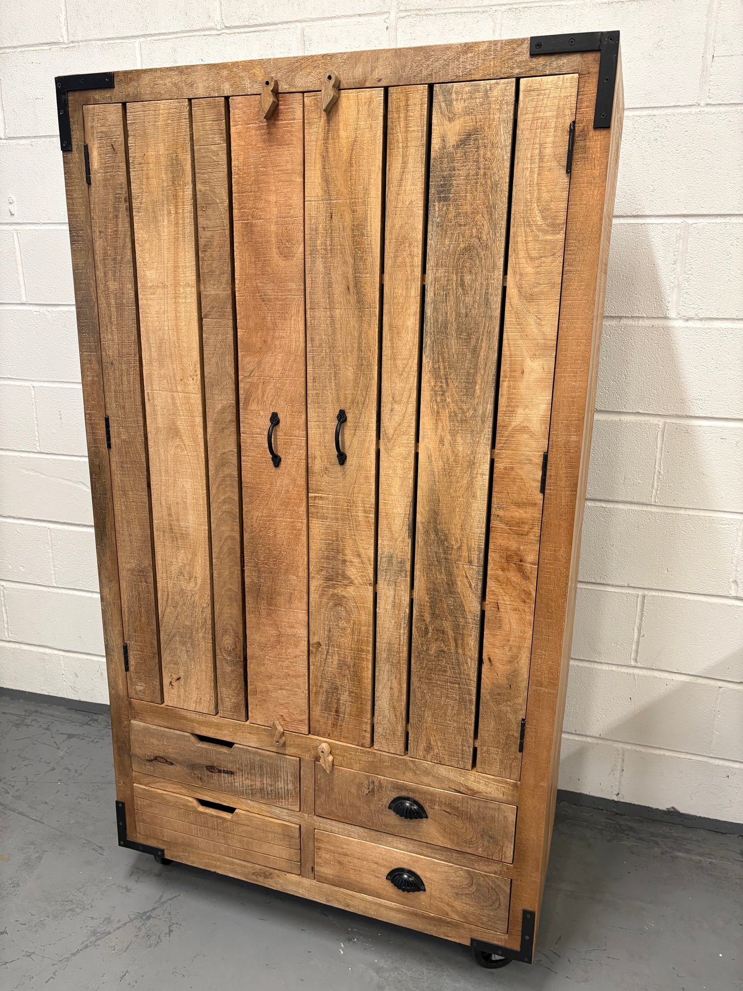 Rustic Wooden Kitchen Pantry Larder storage Cupboard Unit Delivery UK