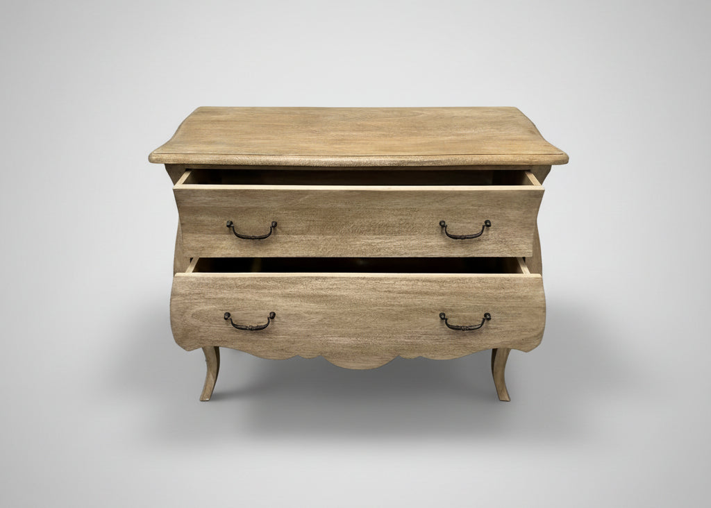 Two Drawer French Style Bomb Chest of Drawers Light Mahogany