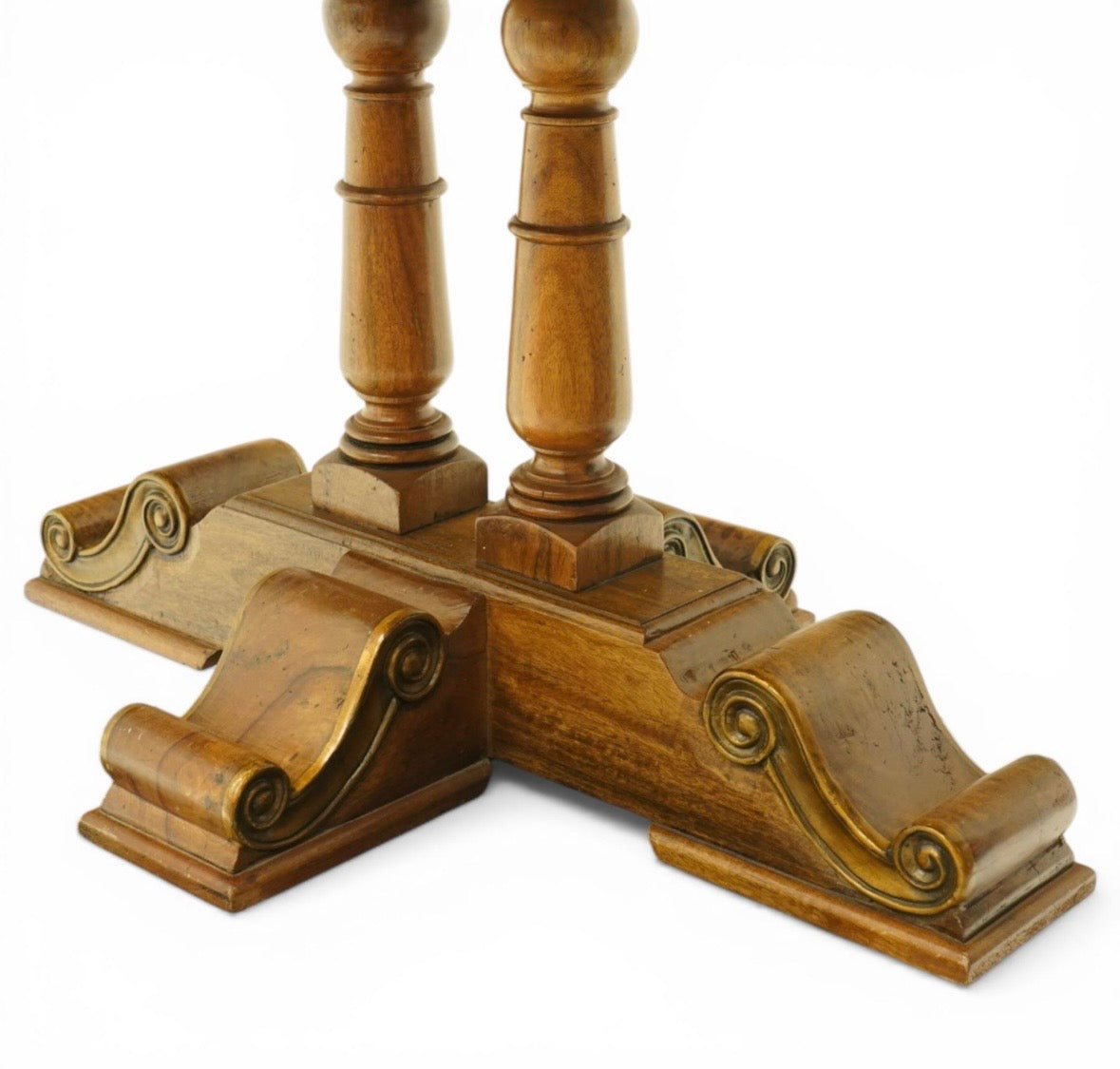 Quality made mango wood hall console table, three drawers with large hooped pulls & decorative base