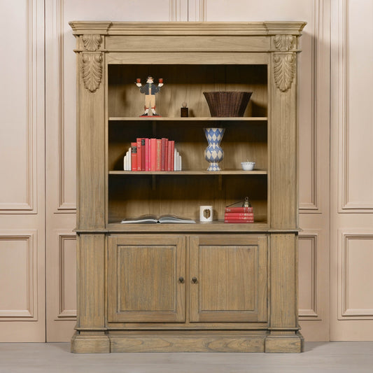 Large Cedar Wood Open Bookcase Modern Country Farmhouse
