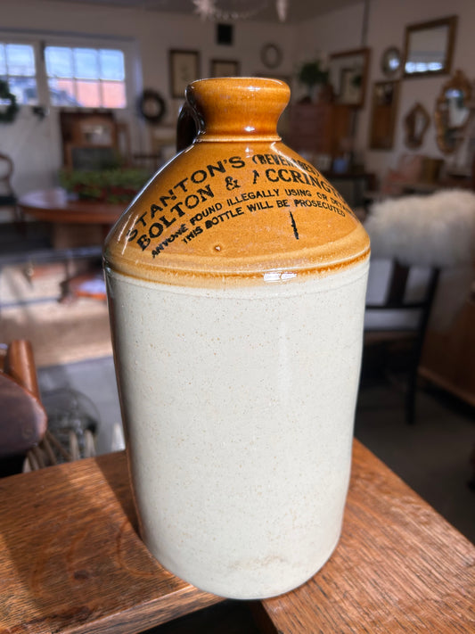 Stanton’s of Bolton glazed stoneware Flagon Rustic vintage decor