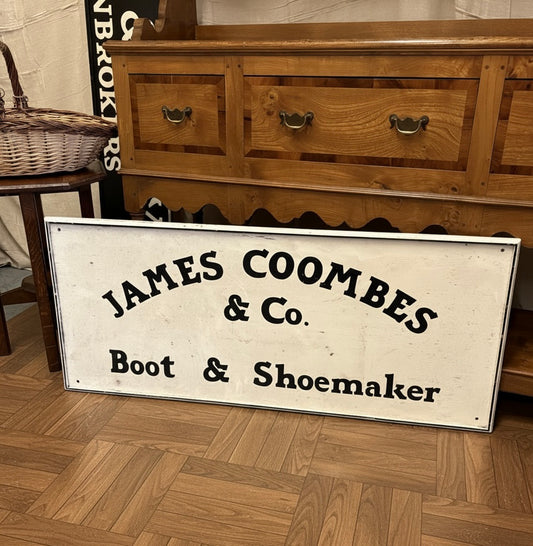 Vintage Coombs Salvaged Wooden Shop Front Advertising Sign writers