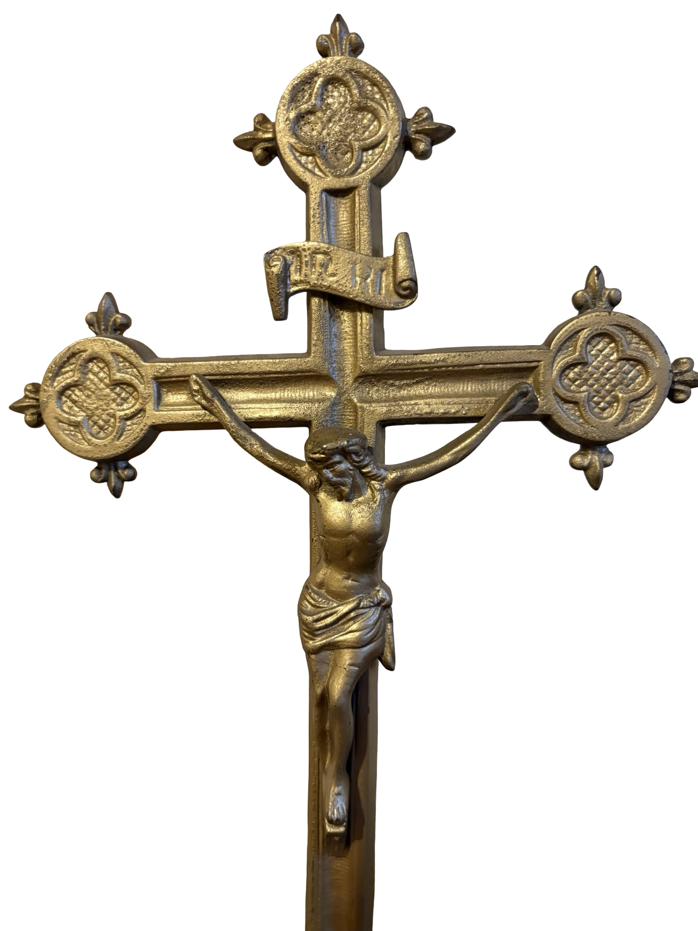 Reclaimed Brass Catholic Chapel Cross Jesus Christ Christian Icon