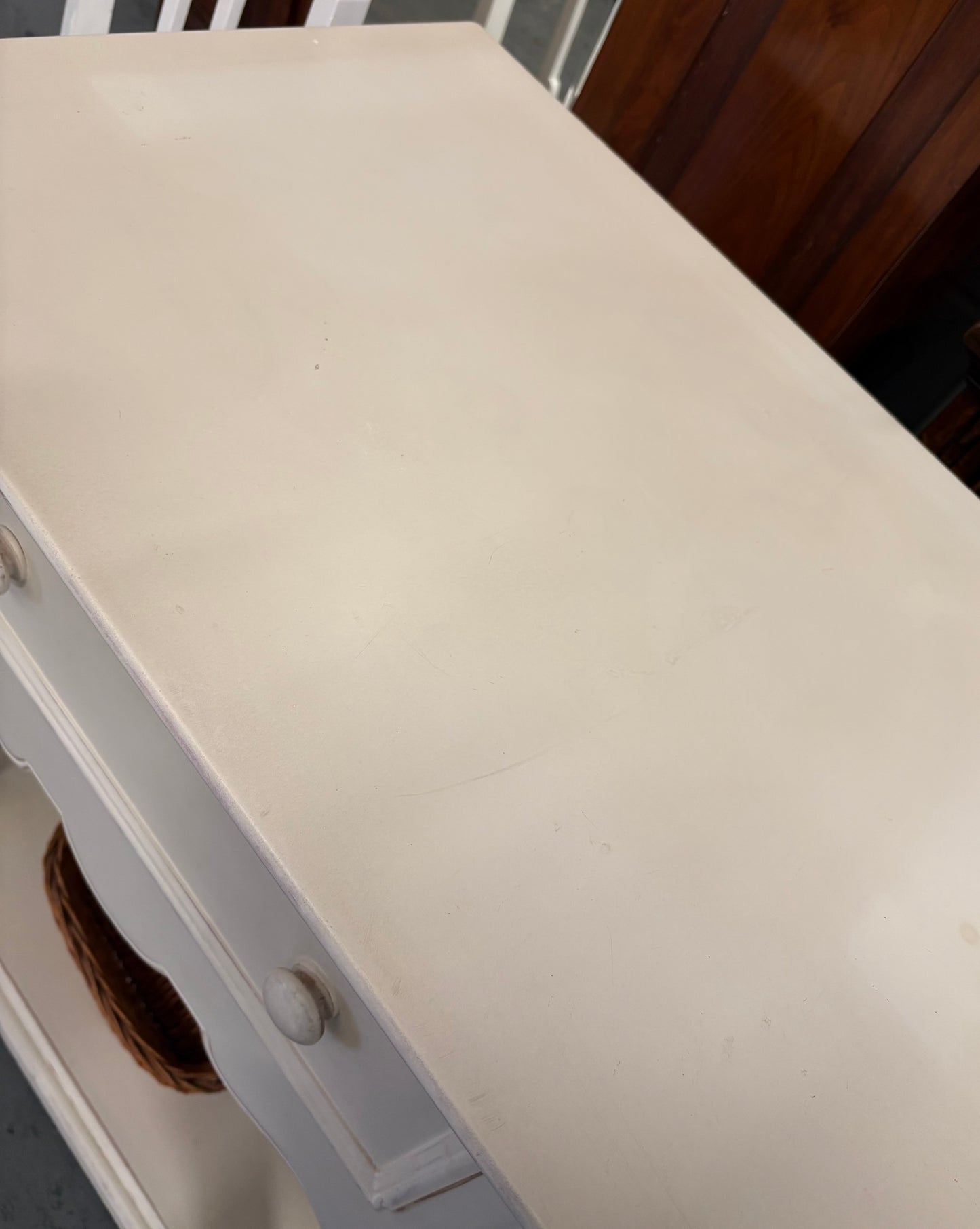 Ivory Two Drawer Vintage Console / Dresser Base Heavy Quality Piece Delivery UK