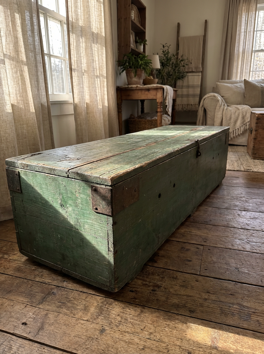 Military WW2 Light Rescue Equipment chest great coffee table and storage