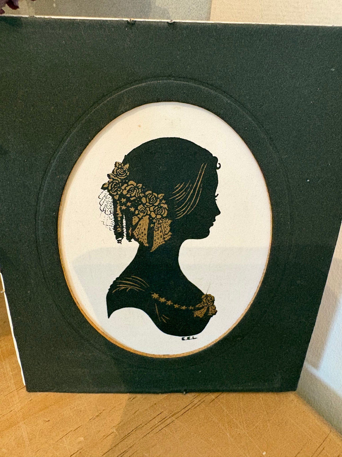 Repro Vintage Silhouette Miniature Profile Portrait You g lady