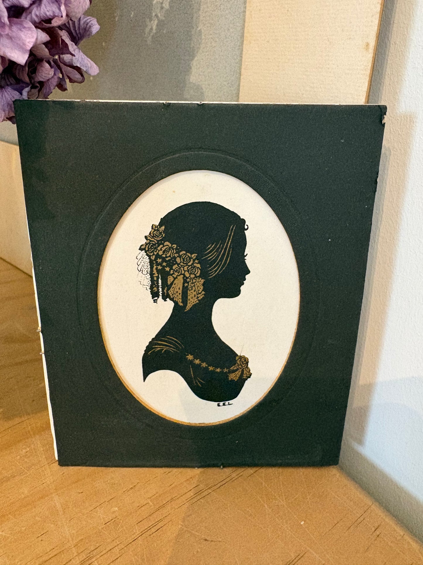 Repro Vintage Silhouette Miniature Profile Portrait You g lady