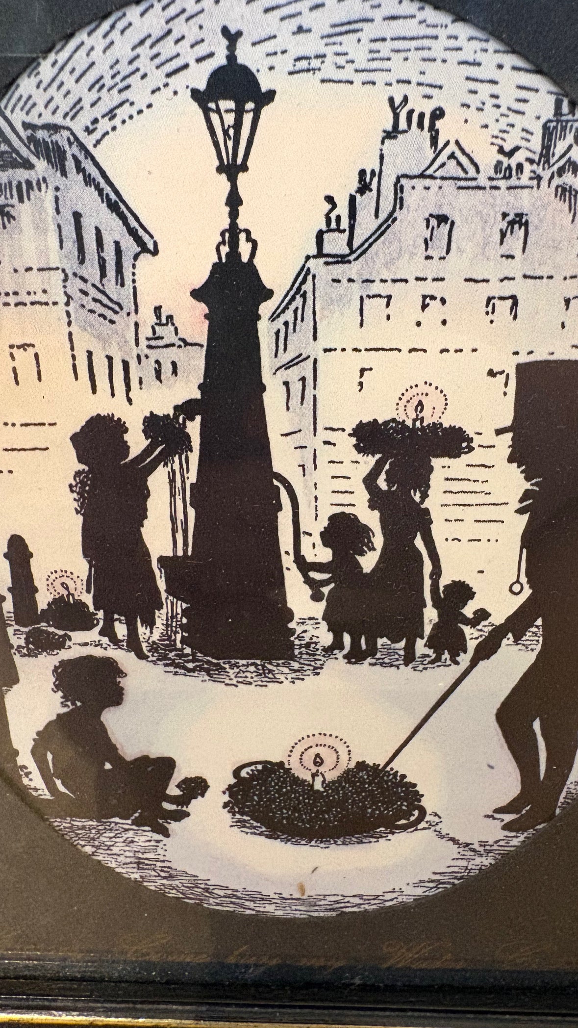 Vintage Silhouette Miniature Street Scene picture