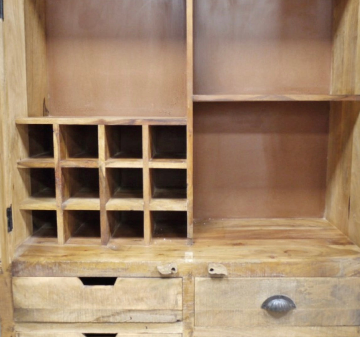 BESTSELLER Large Wooden Pantry Larder Kitchen Storage Unit Fitted out on wheels