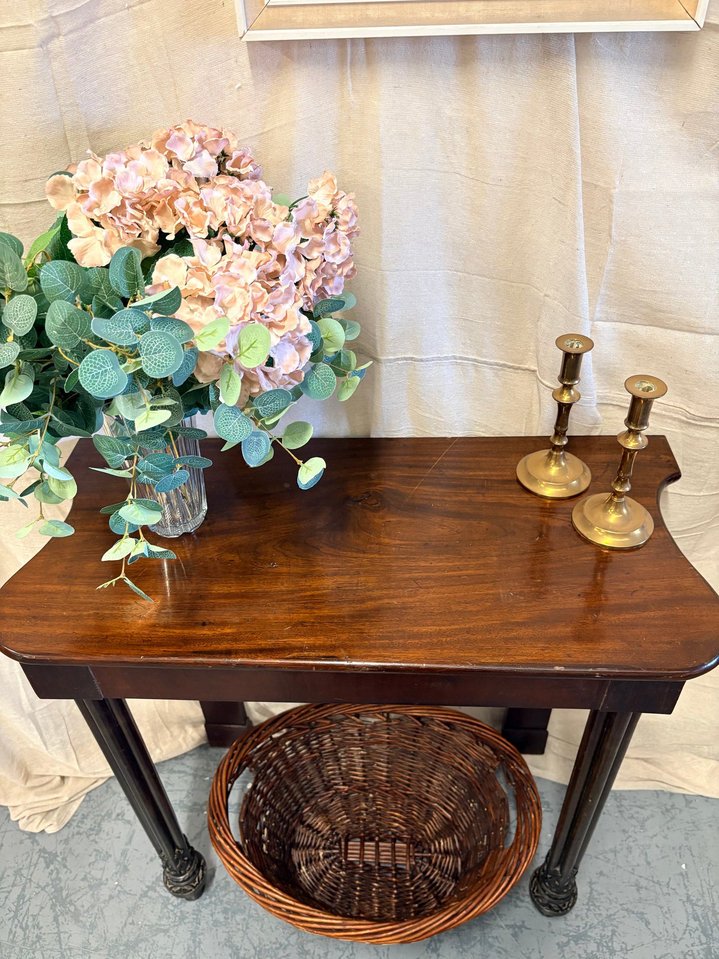 19th Century Mahogany Hall / Side Table Country House piece with Carved feet