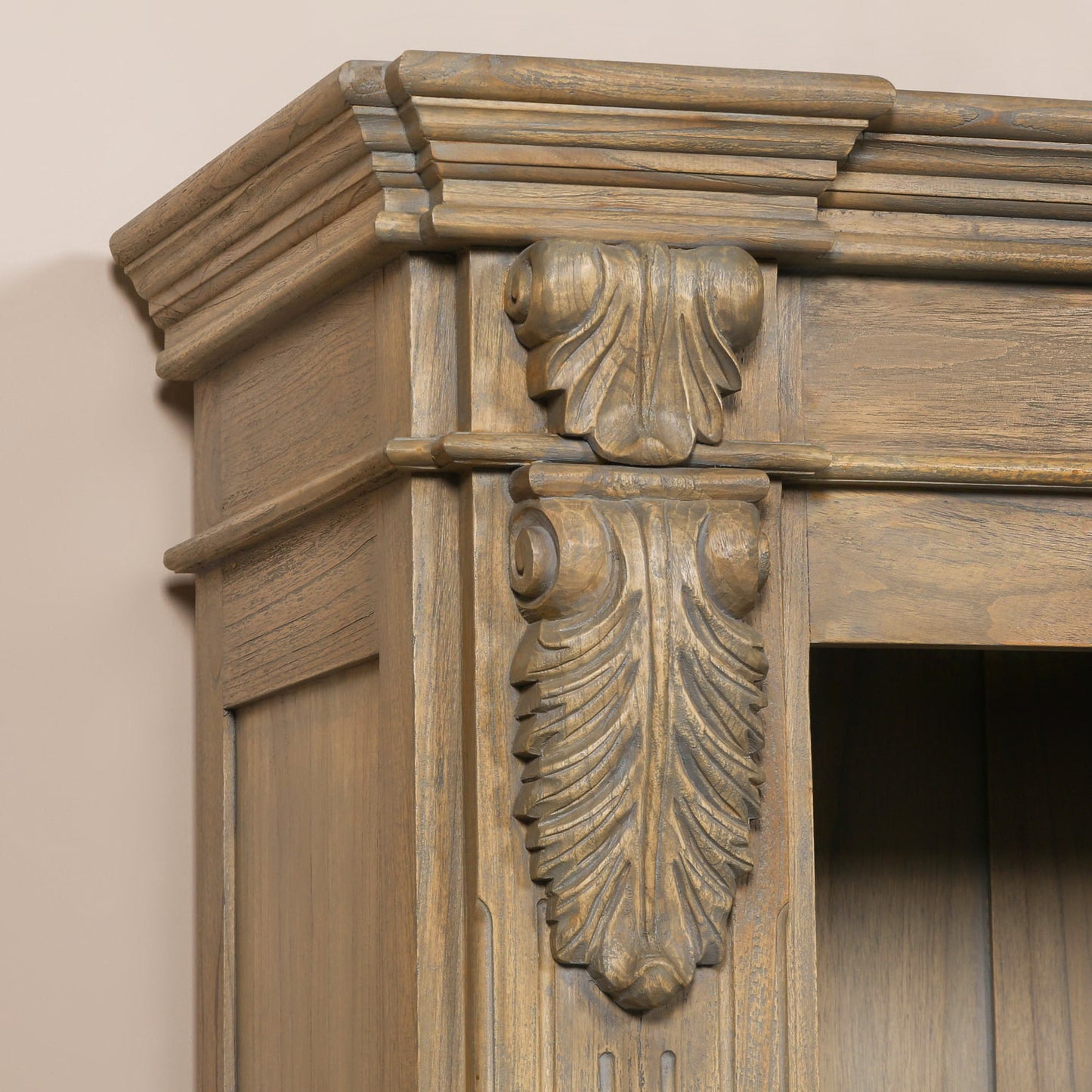 Large Cedar Wood Open Bookcase Modern Country Farmhouse