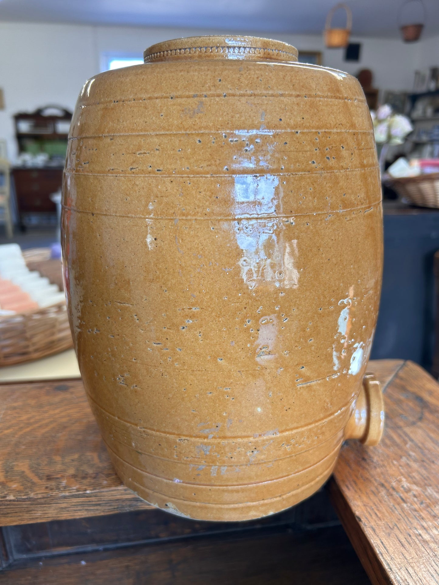 Antique stoneware Spirit water barrel cask country house kitchen