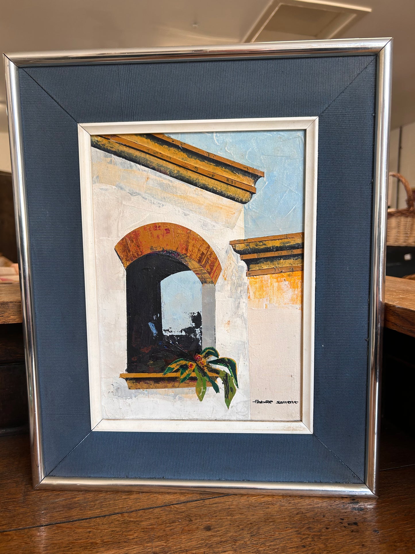 Vintage Framed Dominican Oil on Canvas Signed Fabre Sallent