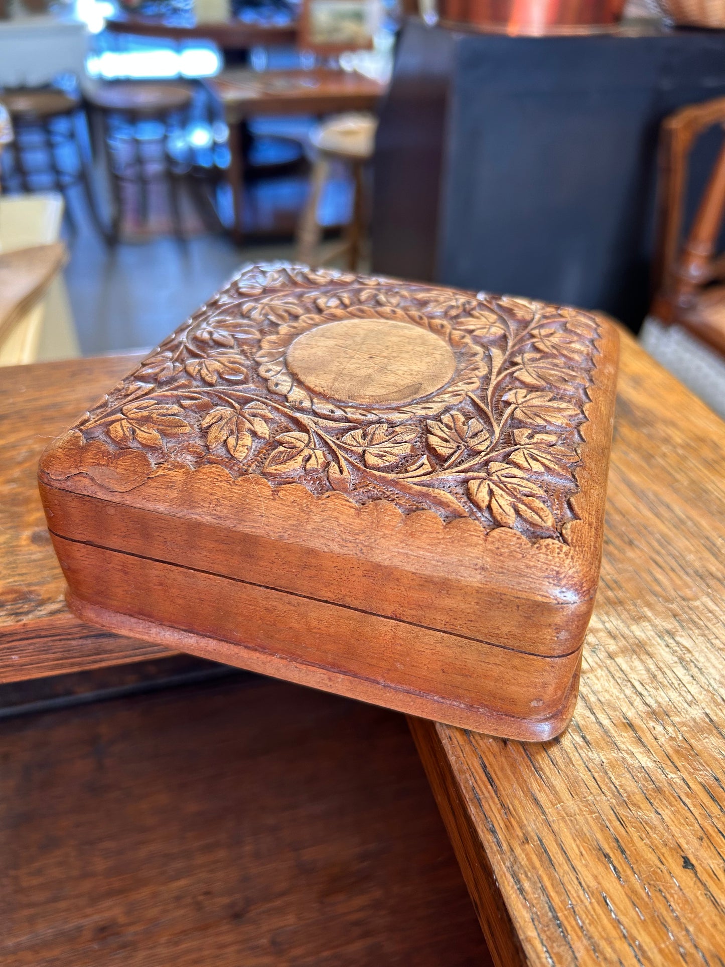 Vintage carved Trinket keepsake box