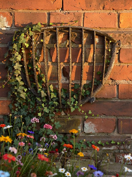 Cast iron large corner wall hay rack feeder plants garden Farmhouse salvage