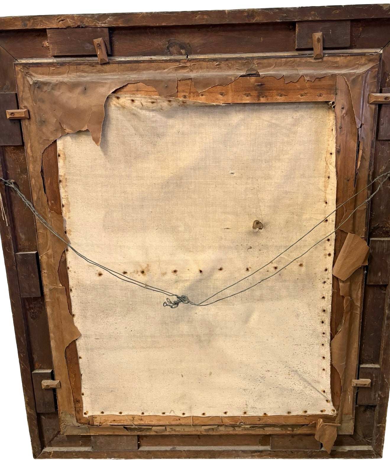 Impressive Large 19th Century Needlepoint Tapestry Biblical Religious scene Gilt Frame