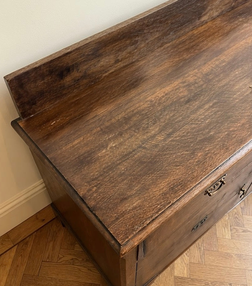 Antique Early 20thC Quality Oak sideboard Cupboard Country House Furniture