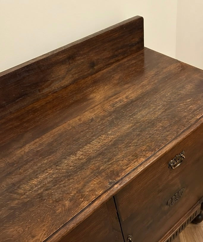 Antique Early 20thC Quality Oak sideboard Cupboard Country House Furniture