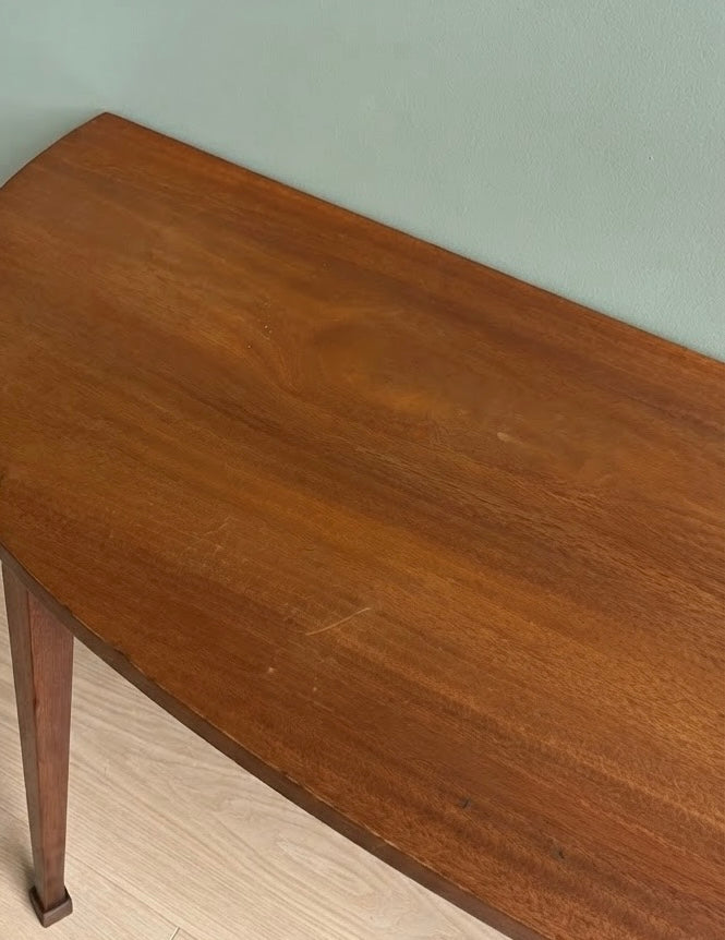 Elegant Edwardian Mahogany Demi Lune Console / Hall / Side Table