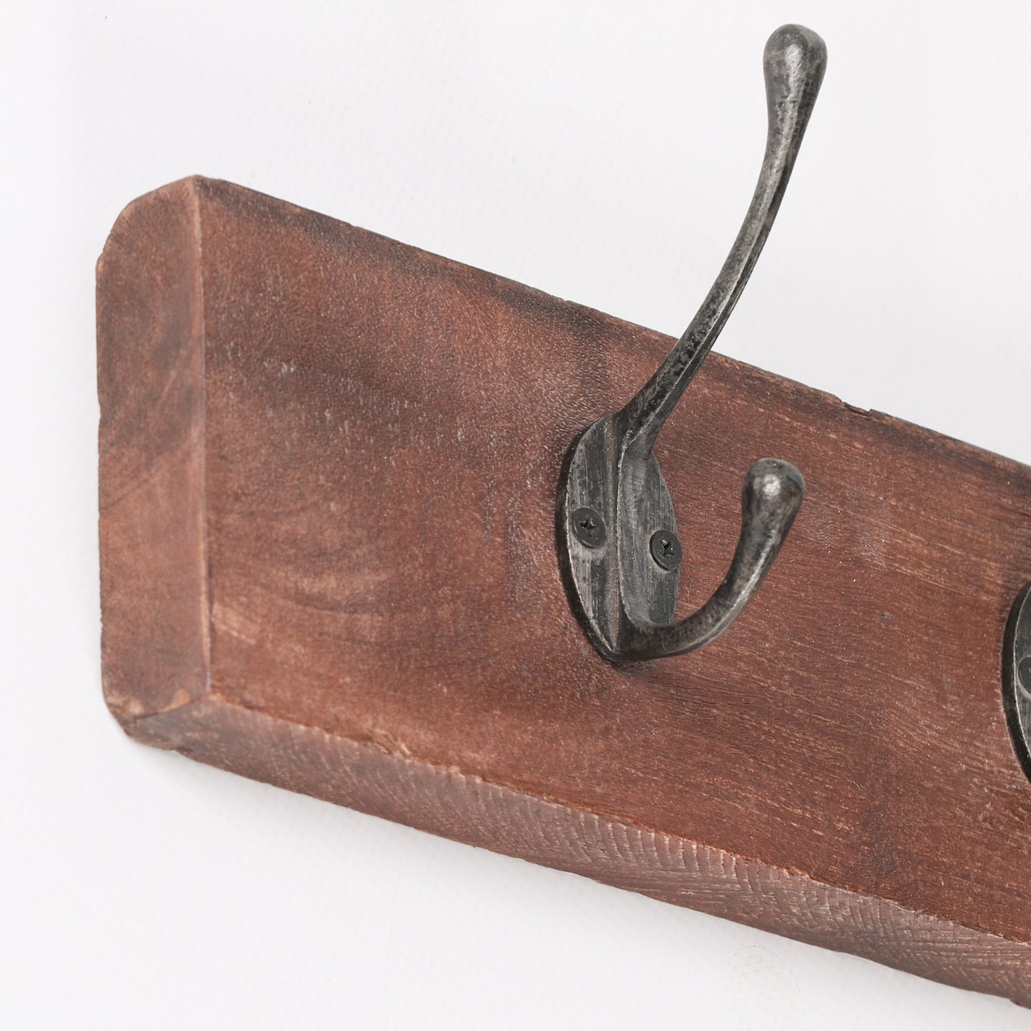 3 Hook 50cm Wood and cast metal vintage style Coat Hooks